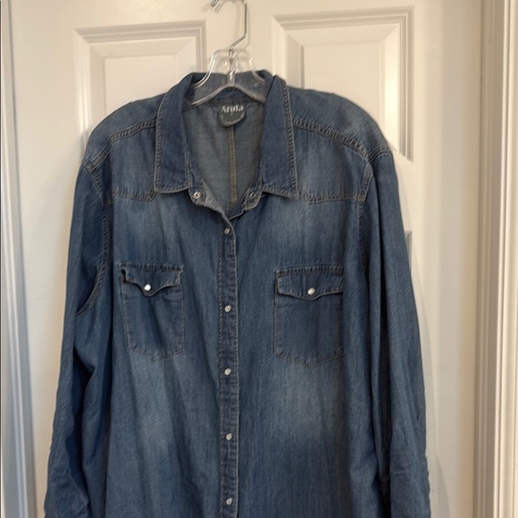 ARULA Classic Blue Denim Shirt, 3X - Picture 12 of 12